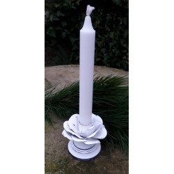 Kotteljusstake i vit metall