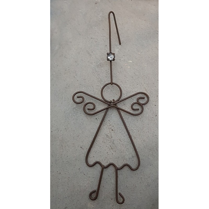 Ängel i brun tråd med hänge
