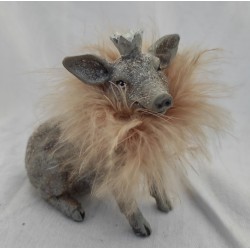 Söt gris med fluff