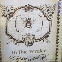 Vacker tavla med text, ornament och bi