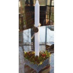 Hjärtformad ljusstake i zink